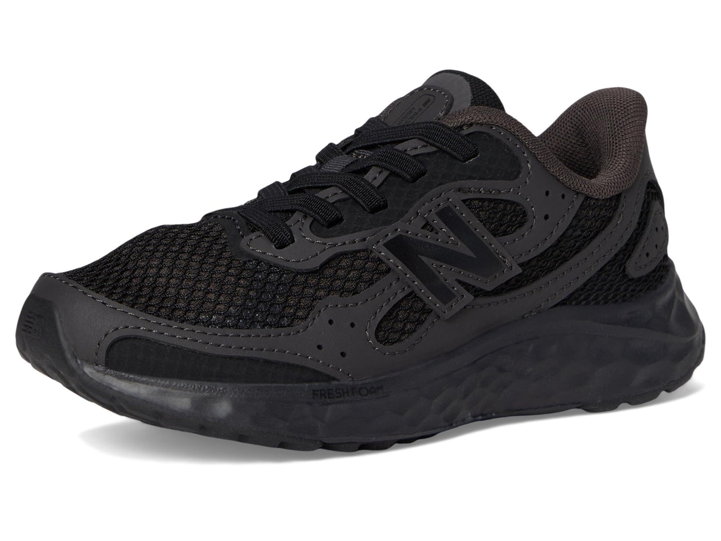 New Balance Kid's Fresh Foam Arishi Lux V1 Bungee Running Shoe, Black/Black Cement