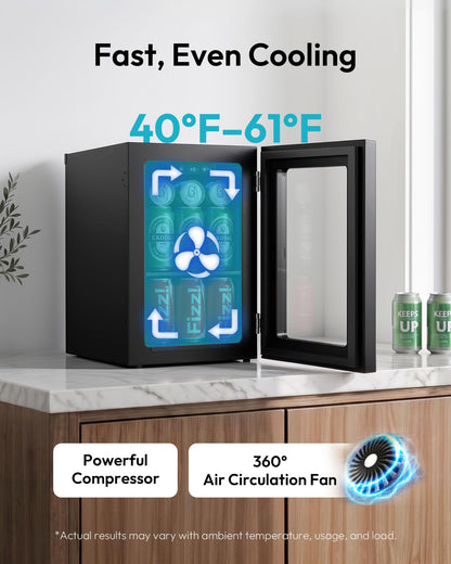 EUHOMY Mini Refrigerador para Bebidas (18L)