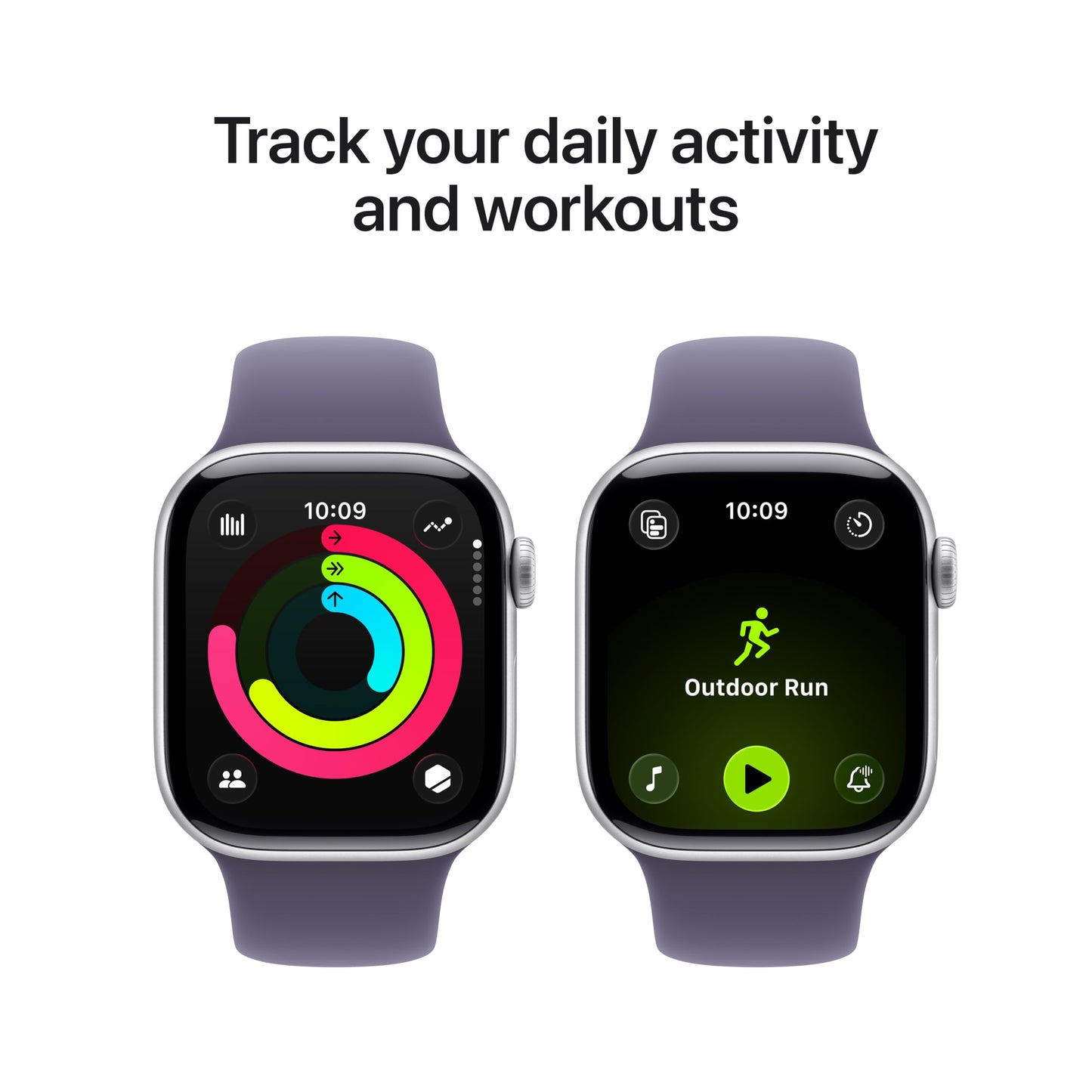 Apple Watch Series 11 [GPS 42mm] Smartwatch with Silver Aluminum Case with Purple Fog Sport Band - S/M. Sleep Score, Fitness Tracker, Health Monitoring, Always-On Display, Water Resistant