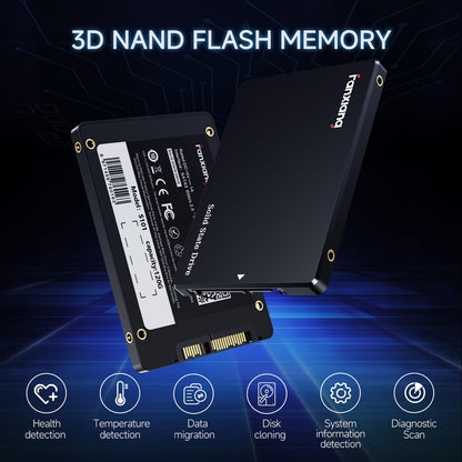 fanxiang 512GB SATA SSD 2.5'' SSD SATA III 6 Gb/s Internal Solid State Drive Up to 560 MB/s 3D NAND SLC Cache for Laptop and PC Desktop Performance Boost 7mm(0.28″) S101Q