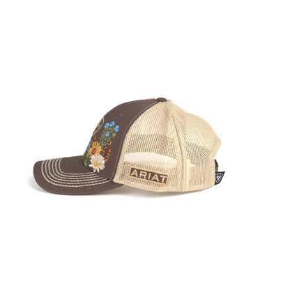 ARIAT Gorra Vintage Flowers para Mujer (Marrón)