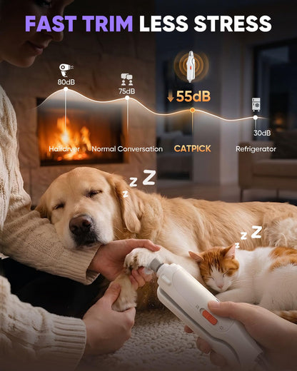 CATPICK Cortauñas 2 en 1 para Perros y Gatos con Luz LED