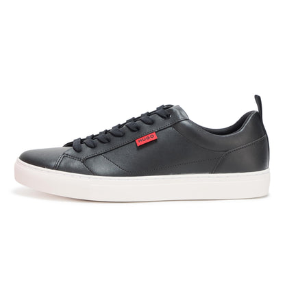HUGO, Morrie Low Profile Friendly Leather Sneakers, Black Gloss