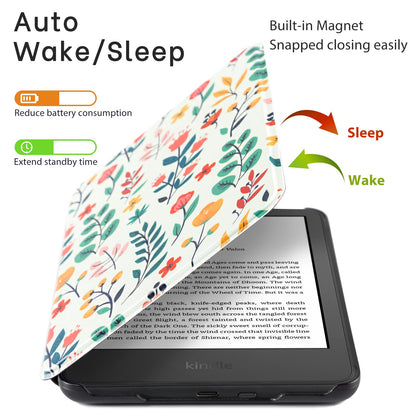CoBak Funda Inteligente para All New Kindle 6 Pulgadas 2024 y 2022 (Springtime Delight)