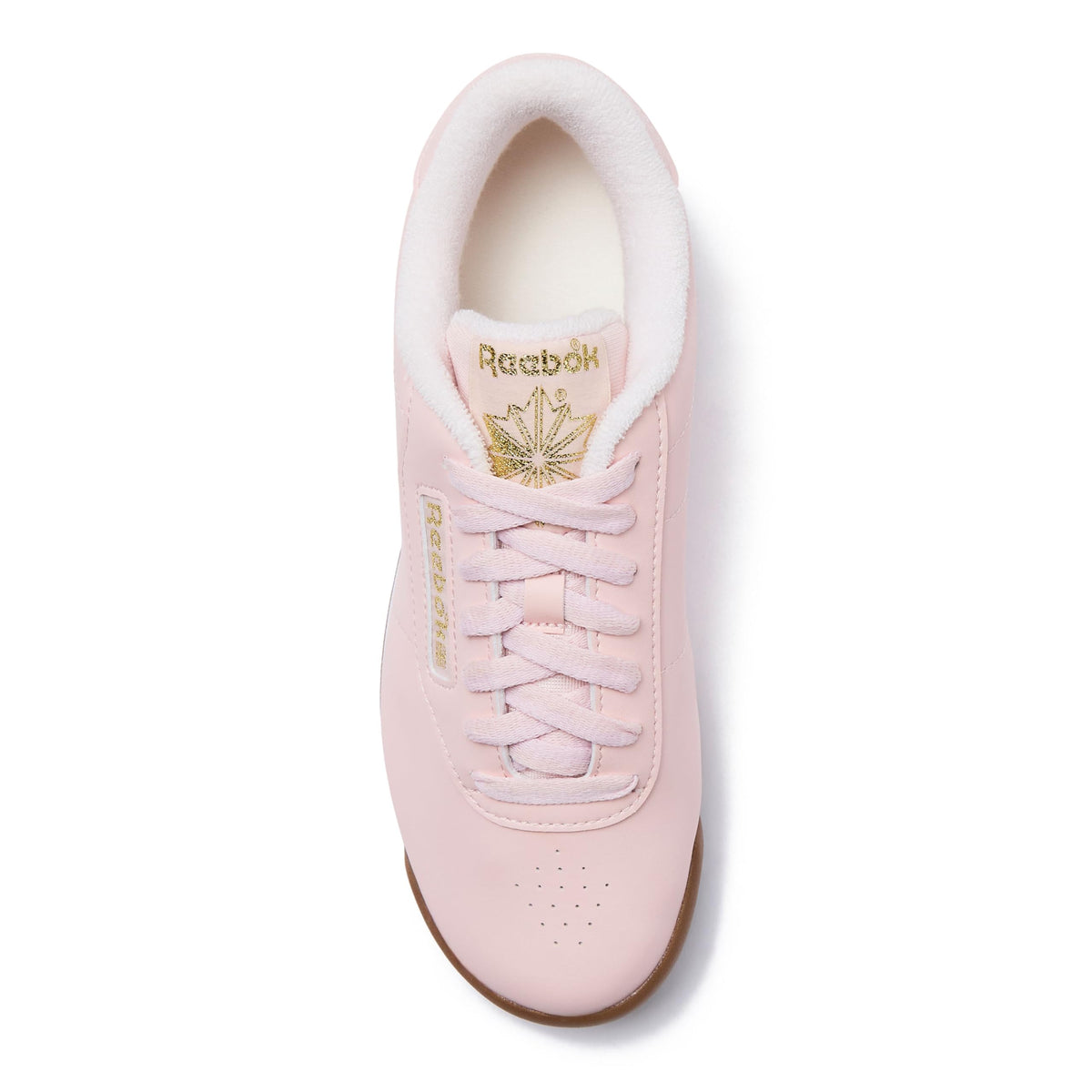 Reebok Princess Sneakers for Women, Comfortable Walking or Tennis Womens Shoes, Pink/White/Gold Metallic