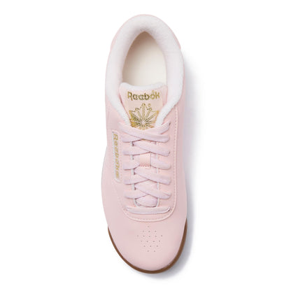 Reebok Princess Sneakers for Women, Comfortable Walking or Tennis Womens Shoes, Pink/White/Gold Metallic