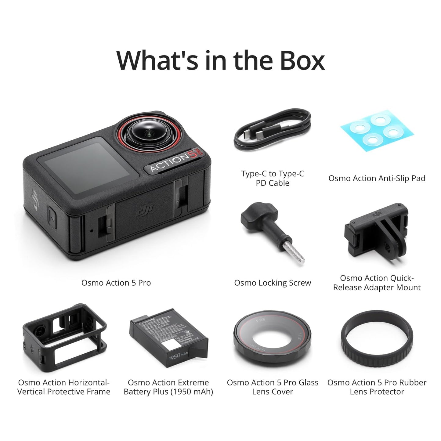 DJI Osmo Action 5 Pro Essential Combo, Waterproof Action Camera with 1/1.3" Sensor, 4K/120fps Video, Subject Tracking, Stabilization, Dual OLED Touchscreens, 47GB Built-in Storage, Vlogging Camera
