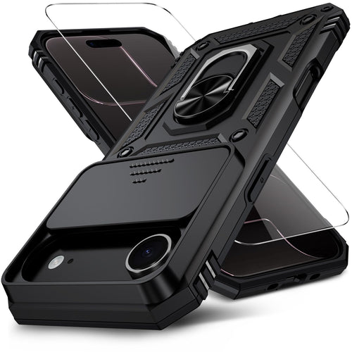 Muntinfe Funda Protectora de Grado Militar para iPhone 17 Air de 6.5 Pulgadas (Negro)