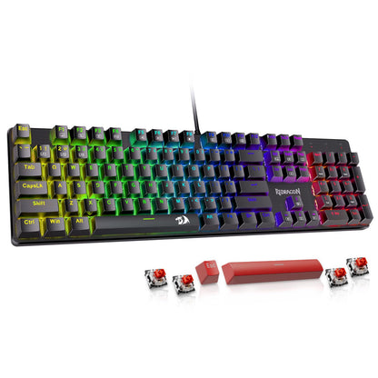 Redragon Teclado Mecánico para Juegos (Iluminación RGB / Switches Rojos)