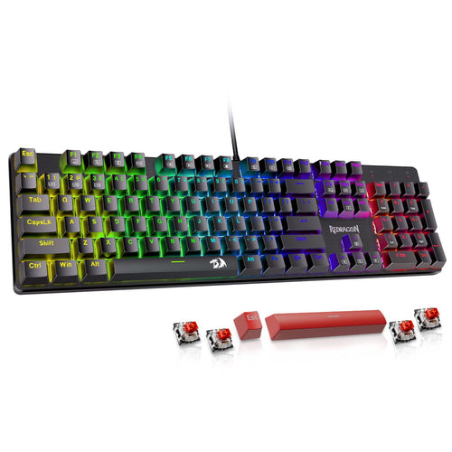 Redragon Teclado Mecánico para Juegos (Iluminación RGB / Switches Rojos)