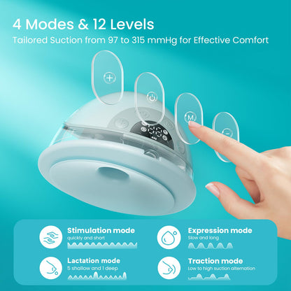 Paruu Extractor de Leche Eléctrico Manos Libres P20 (Paquete de 2 / Verde Claro)