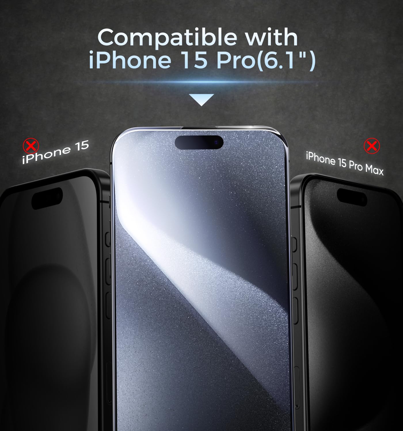 MAGIC JOHN Protector de Pantalla de Privacidad de 3ra Generación para iPhone 15 Pro (Paquete de 2)