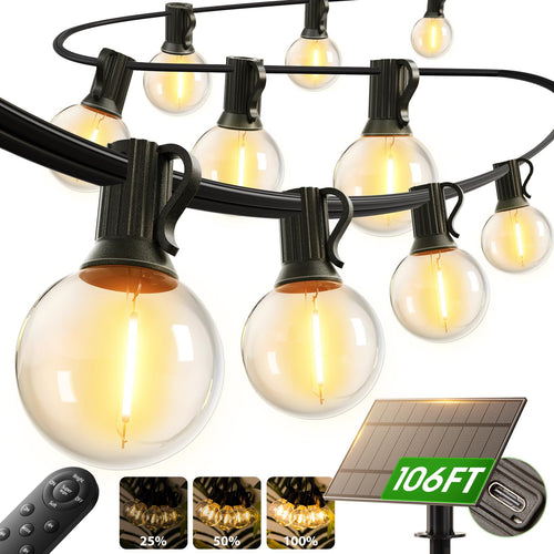 addlon Tira de Luces Solares G40 para Exterior (100FT)