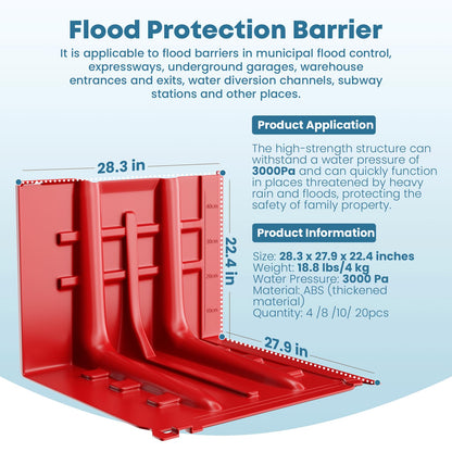 Barrera de Protección contra Inundaciones de ABS (Paquete de 4)