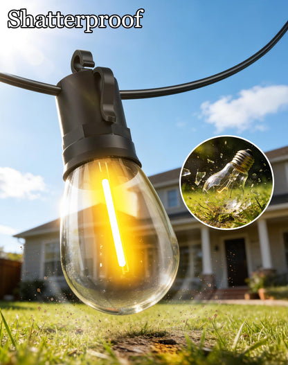 Guirnalda de Luces Solares 50ft (Exterior Impermeable / Bombillas S14)