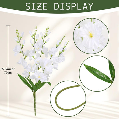 ICBOX Flores de Gladiolos Artificiales (Paquete de 2 Manchas / Blanco)