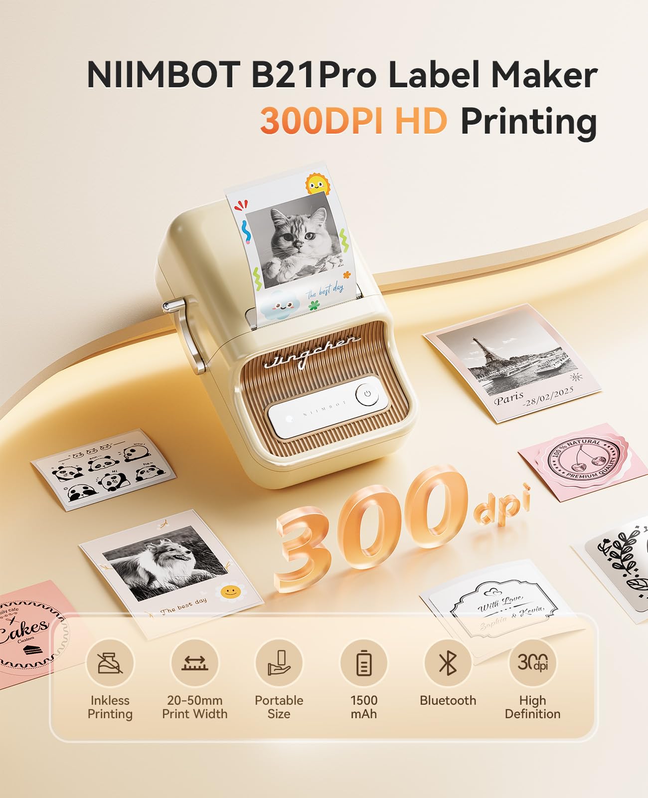 NIIMBOT Impresora de Calcomanías B21 Pro (Bluetooth / Blanco)