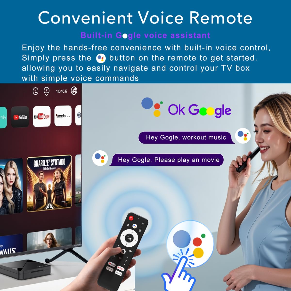LEFFOT Dispositivo de Streaming TV Box Android 14.0 (16GB ROM / 2GB RAM)