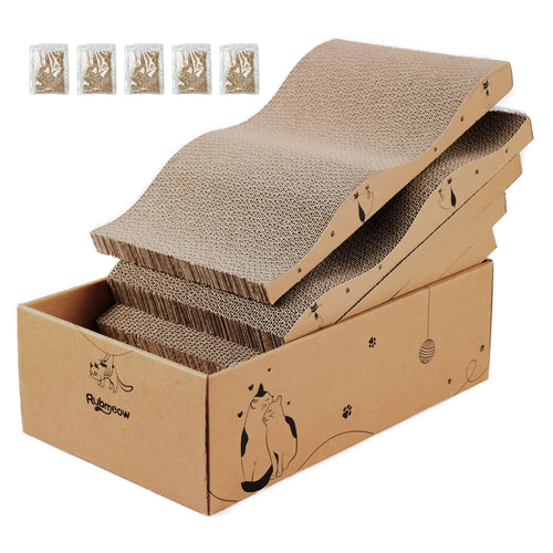 RUBMEOW Rascador de Cartón para Gatos (Caja de 5 piezas)
