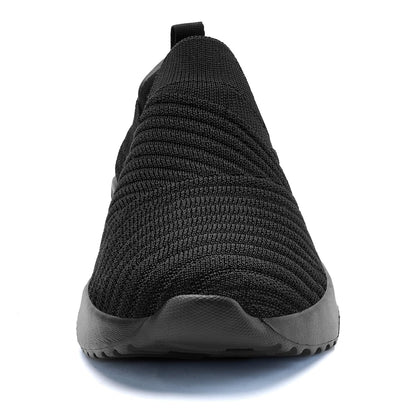 PPQ Womens Slip On Walking Shoes-Lightweight Comfort Breathable Travel Slip in Sneakers All Black