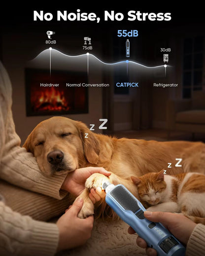 Pulidor de Uñas de 7 Velocidades para Perros y Gatos (Azul)