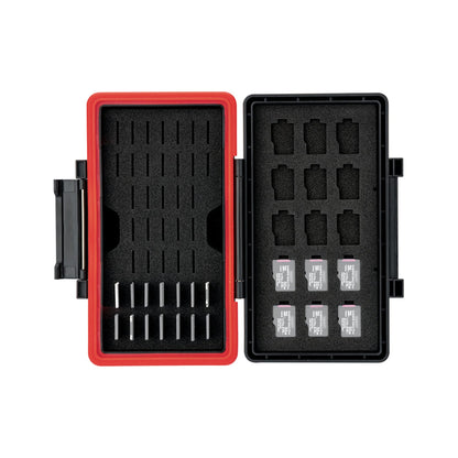 Kiorafoto 58 Slots TF Micro SD MSD Memory Card Case Holder Water-Resistant Anti-lost Anti-shock Storage Organizer with Labels & Notepaper, Switch Steam Deck Drone Trail Camera Memory Cards Accessories