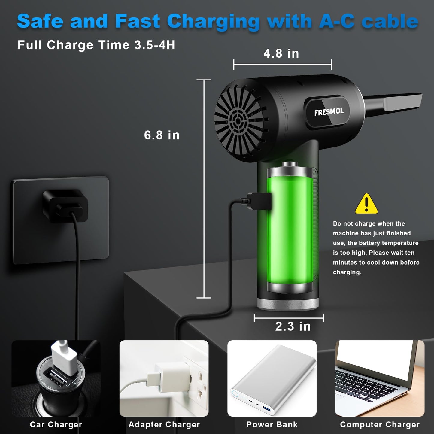 Plumero de Aire Comprimido Eléctrico (Negro)