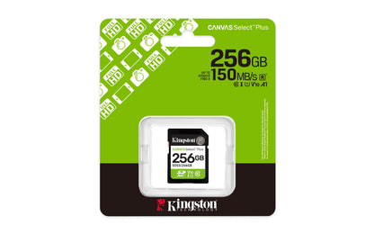 Kingston 256GB Canvas Select Plus SD Card | Up to 150MB/s | Class 10, UHS-I, U1, V10 | SDS3/256GB