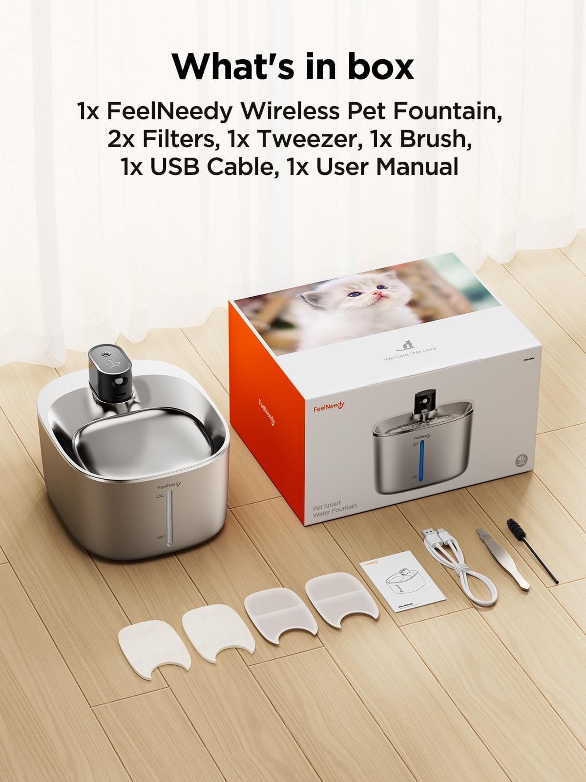 FEELNEEDY Fuente Inalámbrica de Agua YPD-C004S (4L / 135oz)