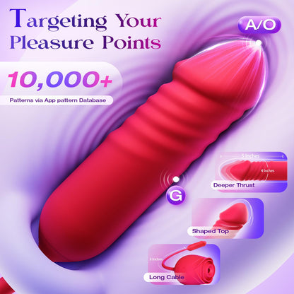 MOOLIGIRL Juguete Sexual Vibrador Tipo Rosa (10 Modos)