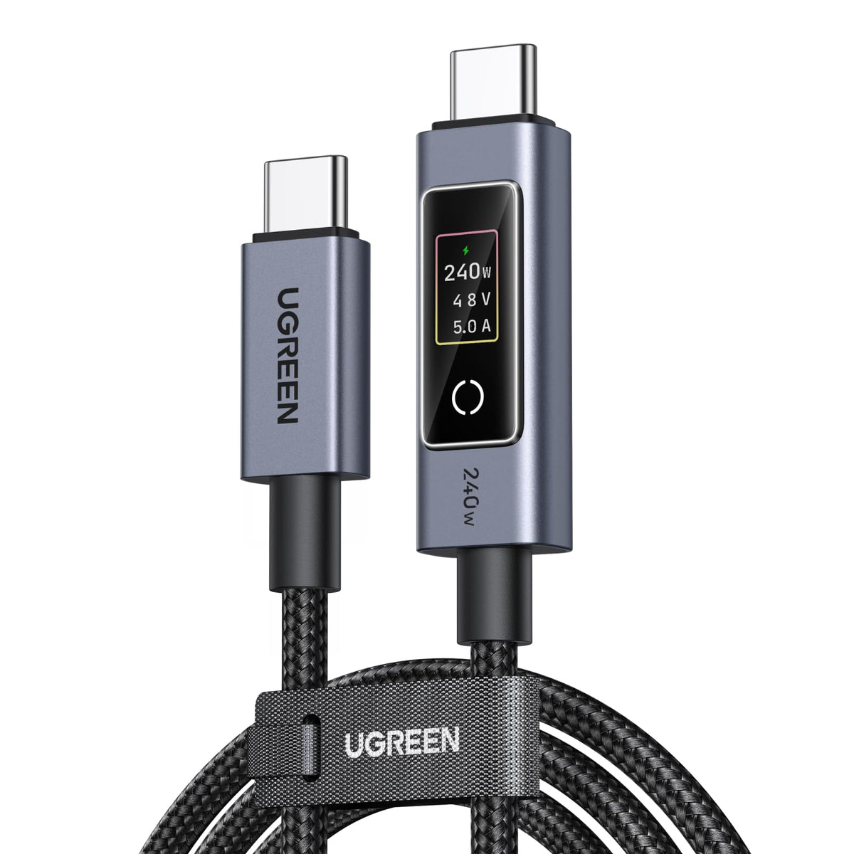 UGREEN Nexode Cable USB-C a USB-C de 240W (Pantalla Inteligente TFT)