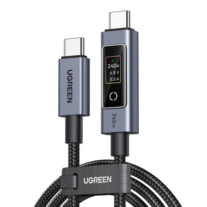 UGREEN Nexode Cable USB-C a USB-C de 240W (Pantalla Inteligente TFT)