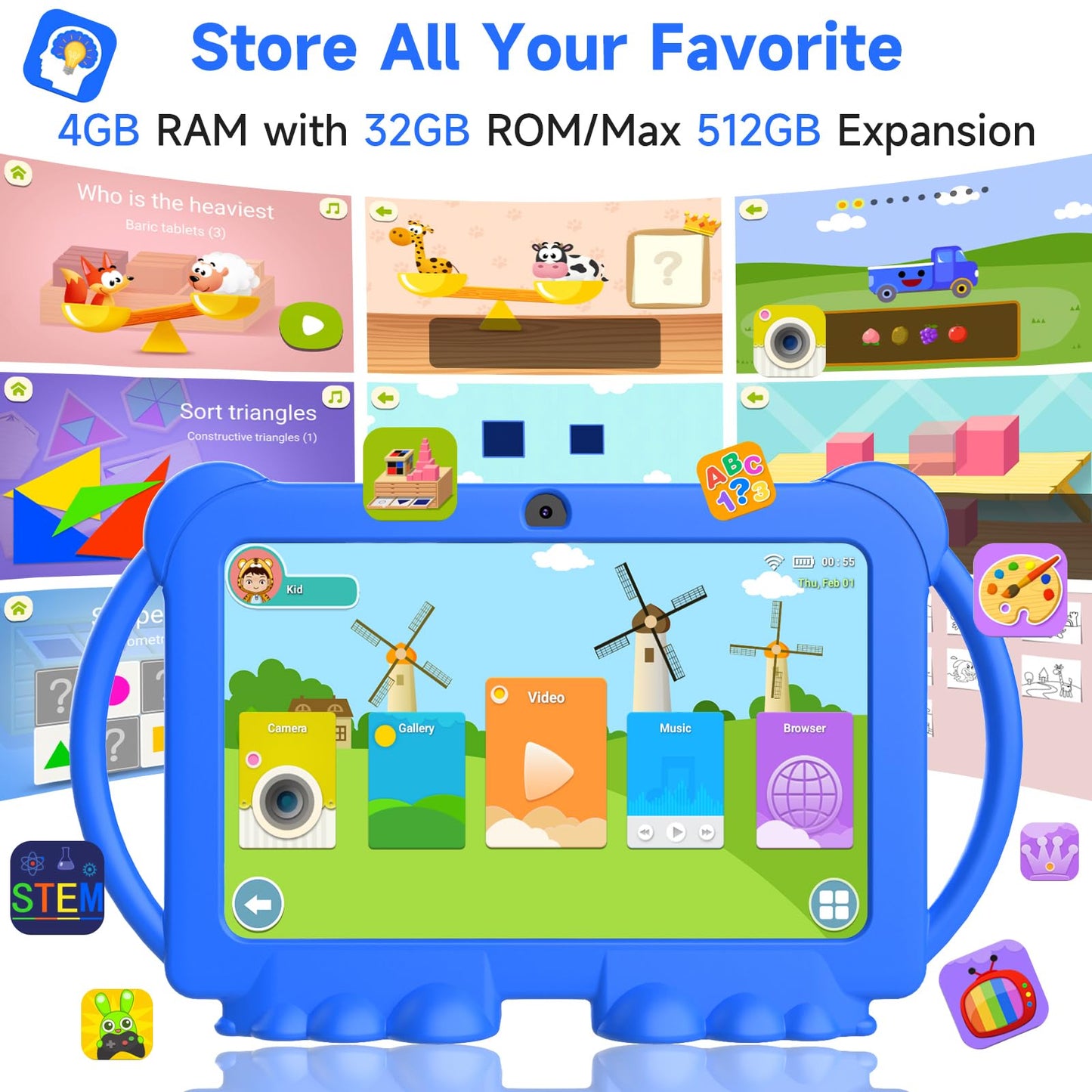 RUIQIAI Tableta para Niños 2026 de 7 Pulgadas (32GB / 4GB RAM)