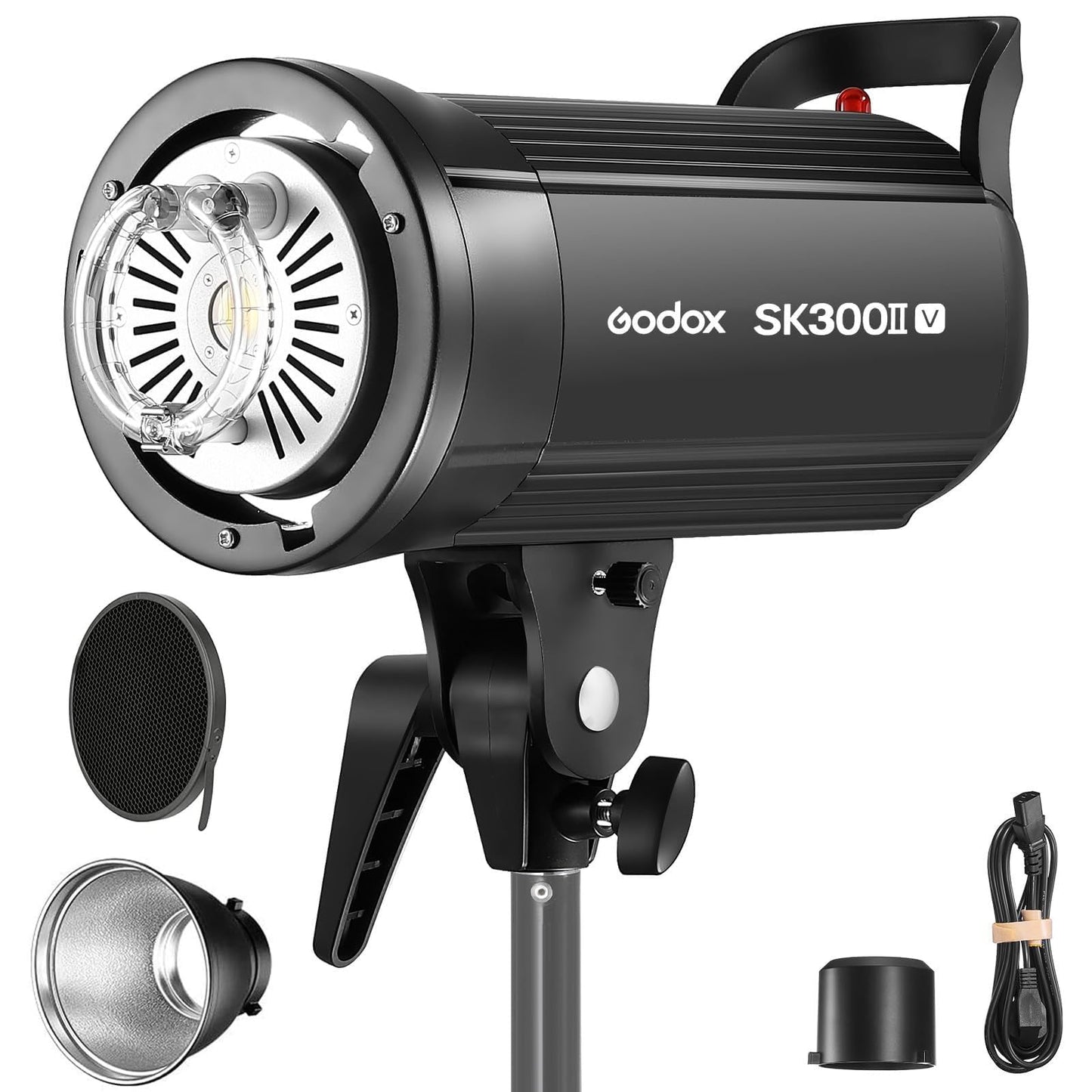 Godox SK300II-V SK300IIV 300Ws Photo Studio Strobe Flash Monolight Light with Reflector Kit, Bowens Mount, 10W LED Modeling Lamp for Studio, Shooting, Location, Portrait Photography 110~120V