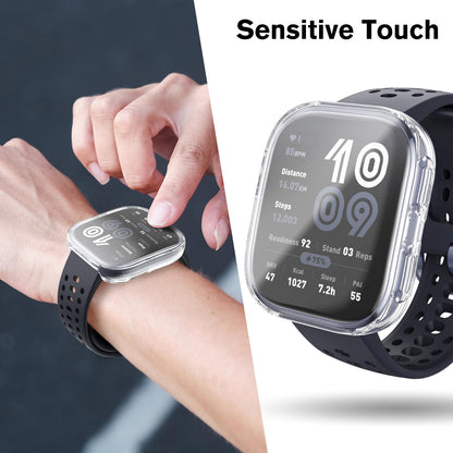 Fintie Fundas Protectoras de Pantalla para Amazfit Bip 6 (Paquete de 3 / Negro, Transparente, Plateado)