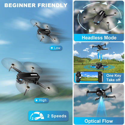 Dron GPS con Cámara 2K HD FPV para Adultos (Black)