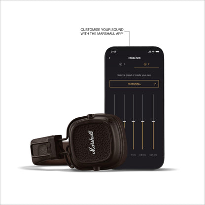 Marshall Major V On-Ear Wireless Bluetooth Headphones - Brown