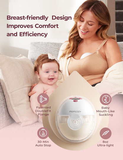 Momcozy M5 Extractor de Leche Portátil (Paquete de 2 / Rojo Acogedor)