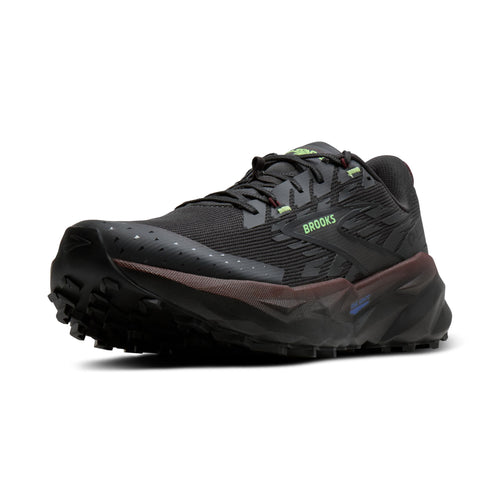 Brooks Men’s Cascadia 19 Mountain Trail Running Shoe - Phantom/Rum Raisin/Green -