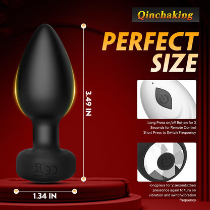 Tapón Anal Vibrador de Control Remoto (Negro)