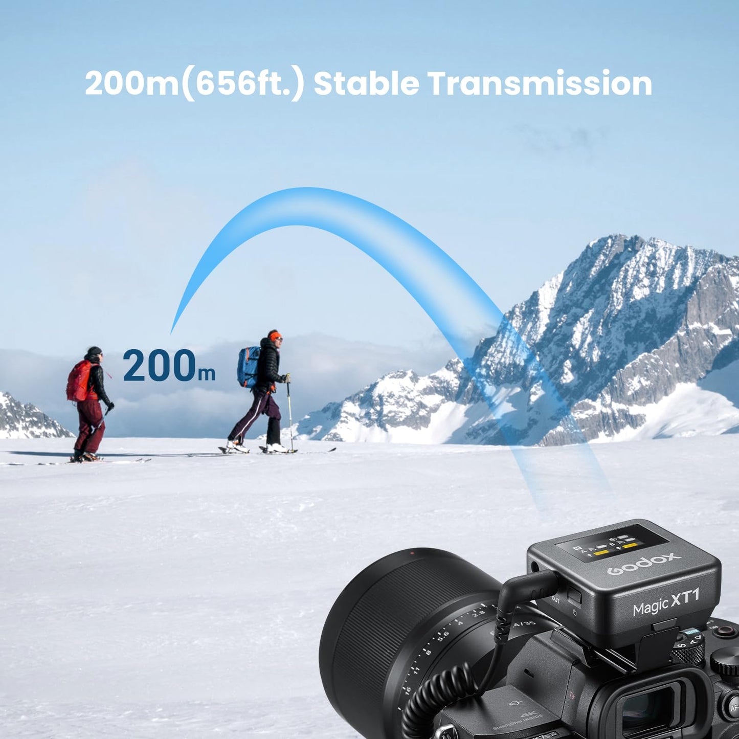 GODOX Magic XT1 Lightning, Wireless Lavalier Microphone, 2.4G Wireless 200m(656ft) Range, 10-Level Volumue,16h Working Time, Touchscreen Noise Cancellation Receiver,for Camera/Android/iPhone 15/PC