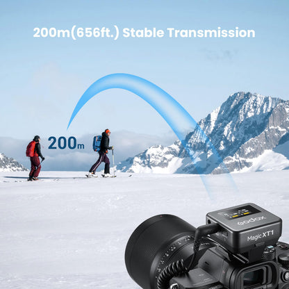 GODOX Magic XT1 Lightning, Wireless Lavalier Microphone, 2.4G Wireless 200m(656ft) Range, 10-Level Volumue,16h Working Time, Touchscreen Noise Cancellation Receiver,for Camera/Android/iPhone 15/PC