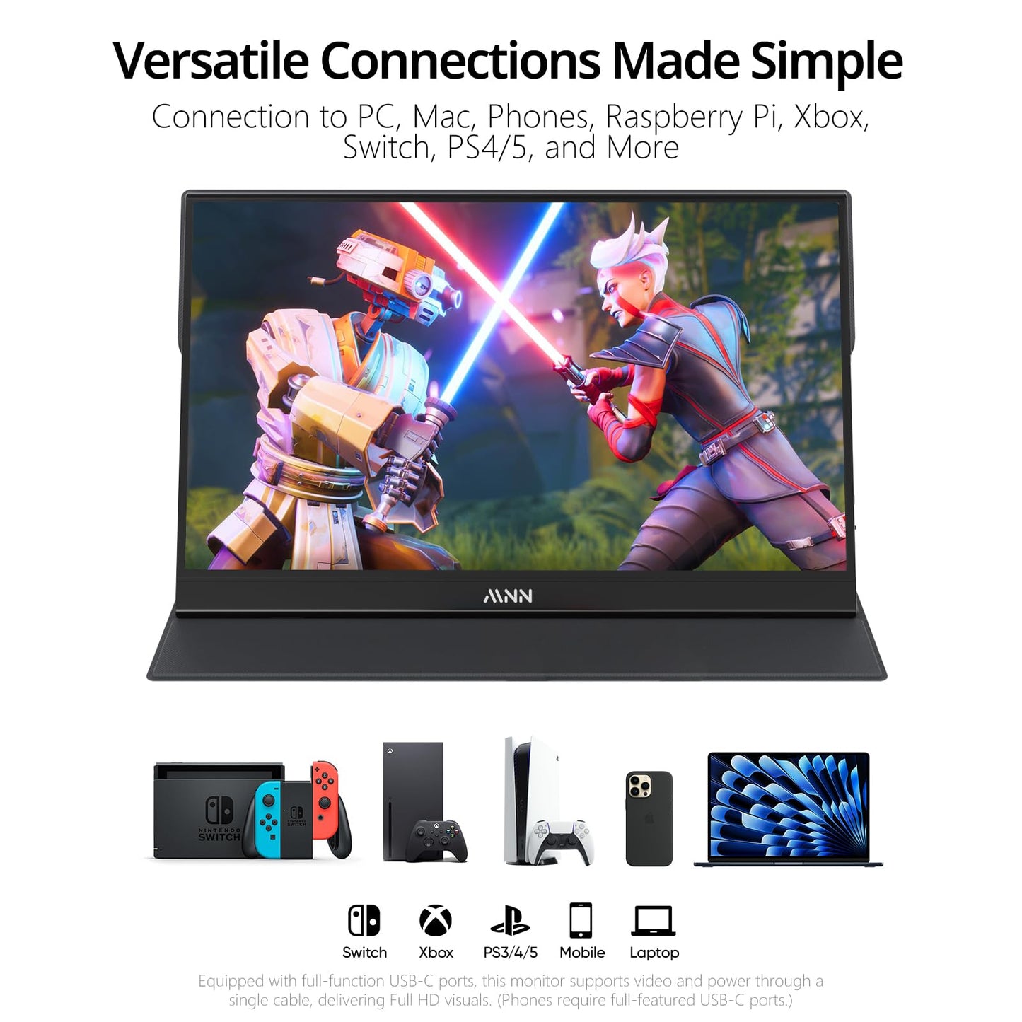 Monitor Portátil MNN de 15.6" (FHD 1080P)