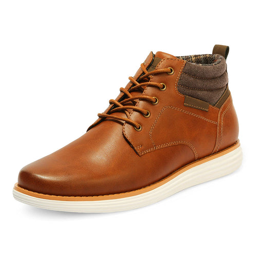 Bruno Marc Men's Mid Top Chukka Sneaker Lace Up Dress Boot, Tan, GRAND-HIGH