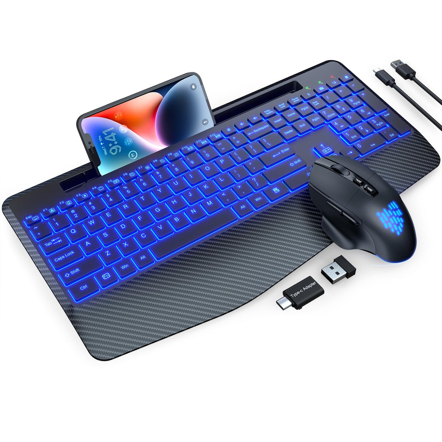 SABLUTE Combo Teclado y Mouse Inalámbrico KM22 Ultra+