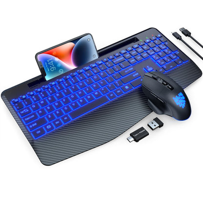 SABLUTE Combo Teclado y Mouse Inalámbrico KM22 Ultra+