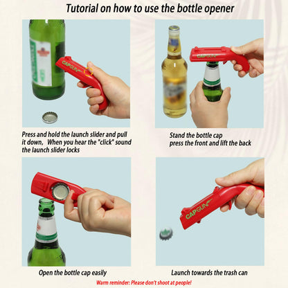 Abrebotellas de Cerveza en Forma de Pistola (Negro)