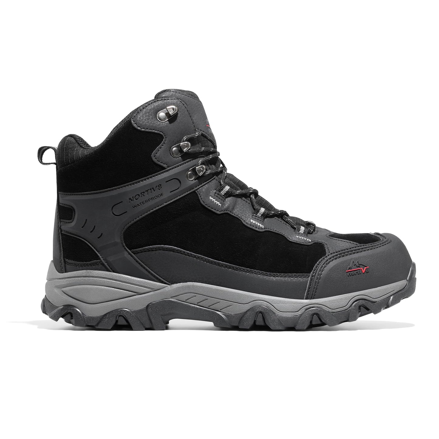 NORTIV 8 Men's Waterproof Hiking Boots Outdoor Mid Trekking Lightweight Mountaineering Shoes Paladin, Black, JS19004M