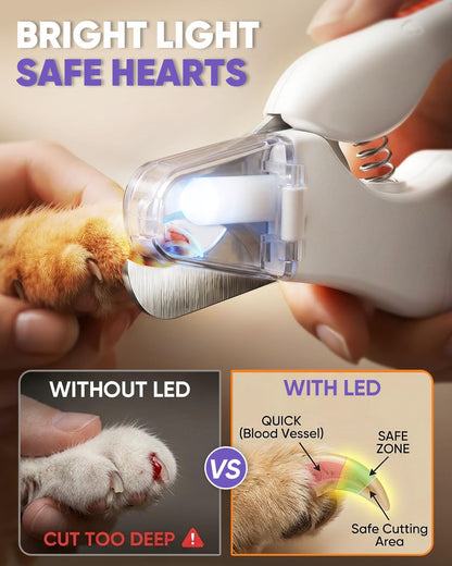 CATPICK Cortauñas 2 en 1 para Perros y Gatos con Luz LED