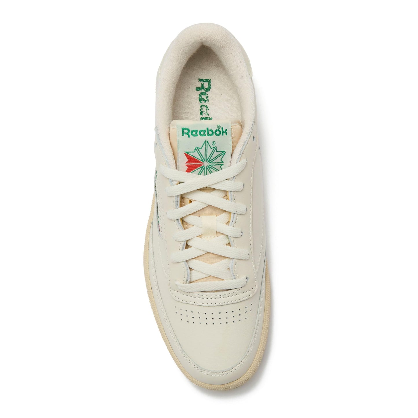 Reebok Club C Vintage Tennis Sneakers for Men, Casual White Mens Shoes, Top-Chalk/Paperwhite/Glen Green